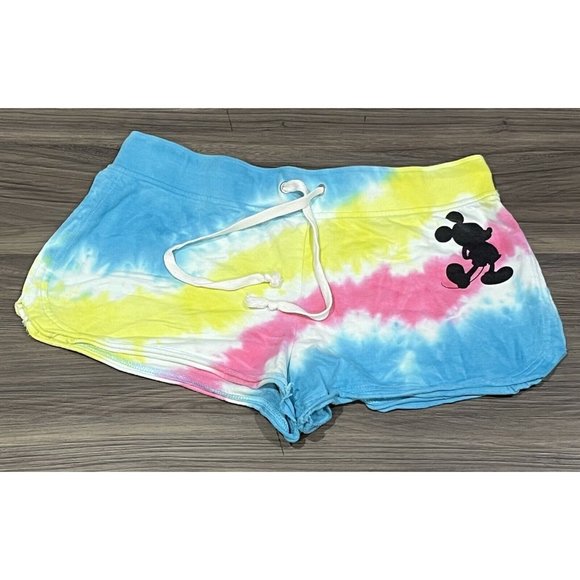 Disney Pants - Disney Parks Rainbow Tie Dye Short Mickey Shorts Women Large